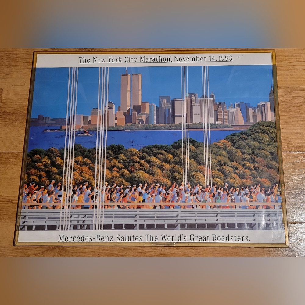 NYC 1993 TWIN TOWERS MERCEDES BENS POSTER